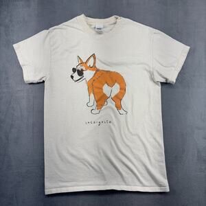 Corgi Dog T-Shirt Women' Small "Incorgnito" Short Sleeve Cotton Dog Lovers Corgi